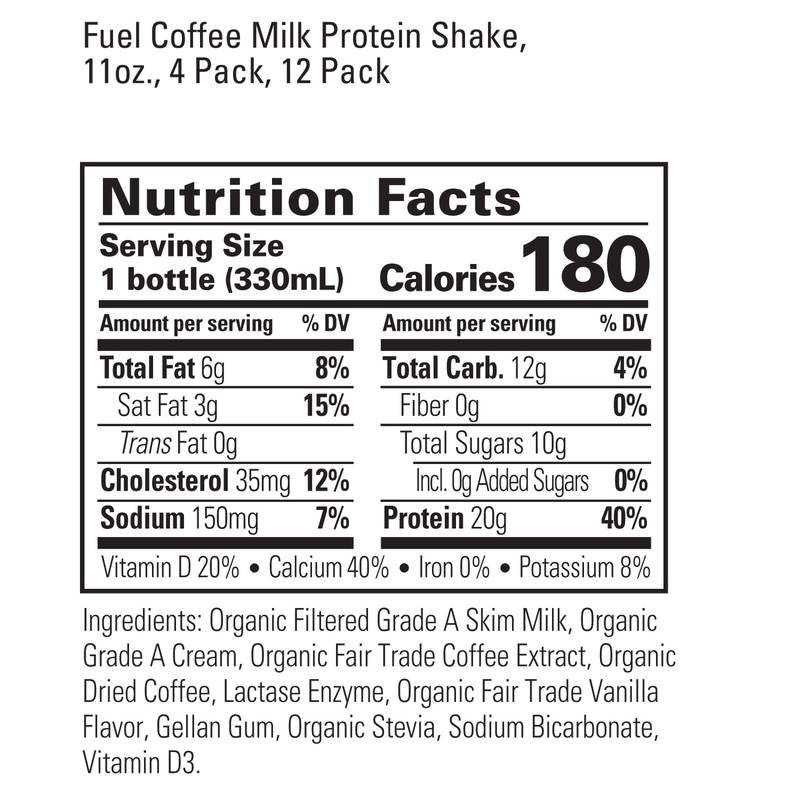 Organic Valley Fuel High Protein Coffee Shake 11oz