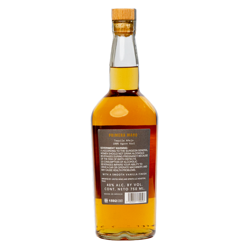 Primera Mano Tequila Anejo 750ml (80 Proof)