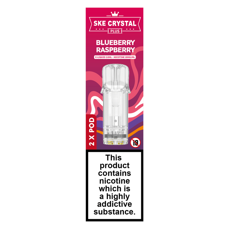 SKE Crystal Plus Blueberry Rasberry Pods, 2 x 2ml