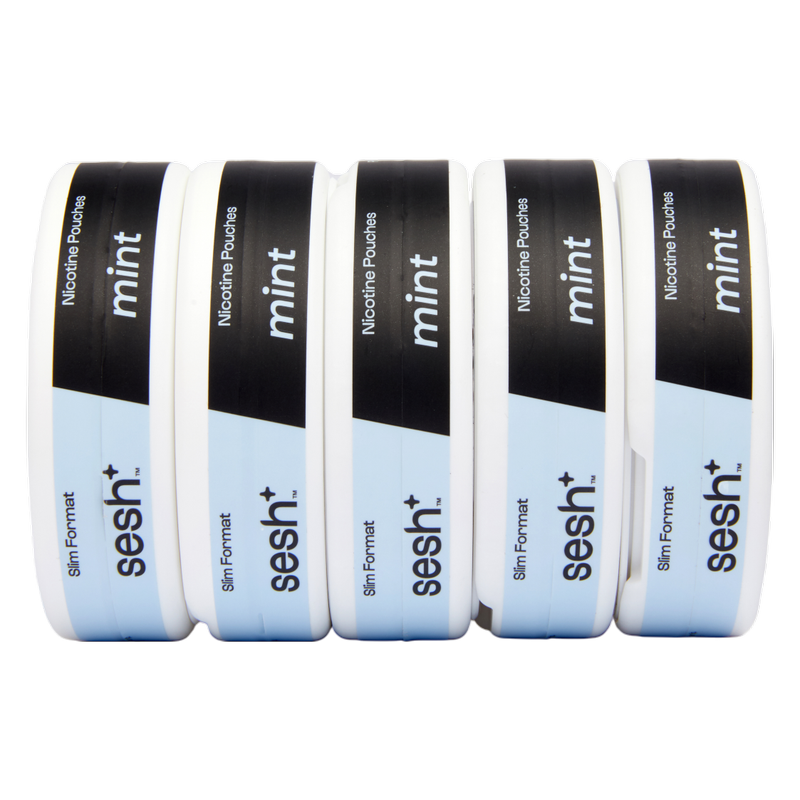 Sesh+ 5-pk Mint Nicotine Pouch, 6mg. 