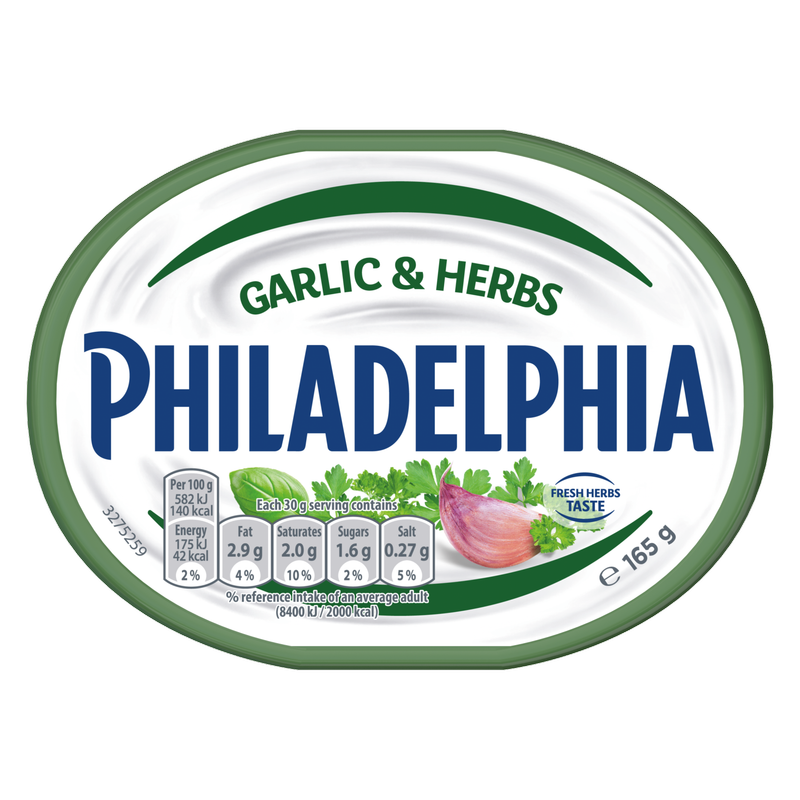 Philadelphia Garlic & Herb Soft Cheese, 165g