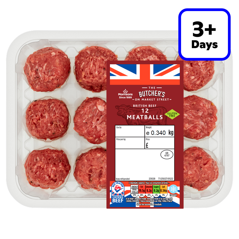 Morrisons 12 Beef Meatballs, 340g