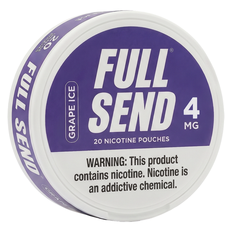 Full Send Grape Ice Nicotine Pouch, 4mg.