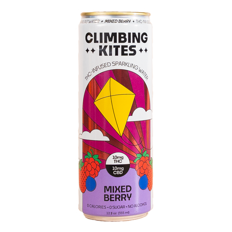 Climbing Kites 10mg THC Mixed Berry Sparkling Water 12oz Can