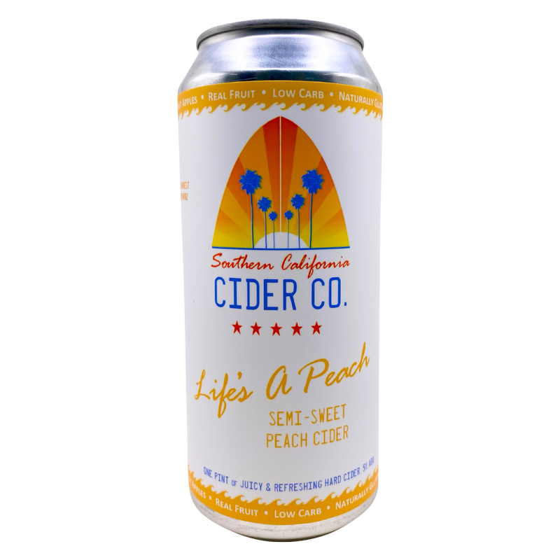 Southern California Cider Life's A Peach - Semi-Sweet Cider 4pk 16oz Can 5% ABV
