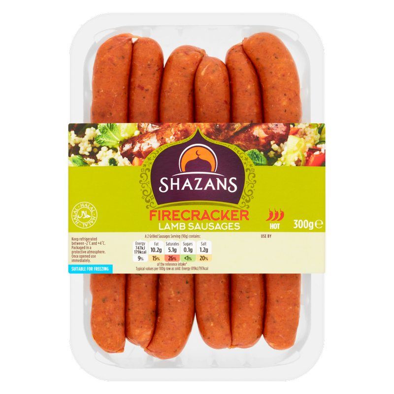 Shazan Firecracker Lamb Sausages, 300g