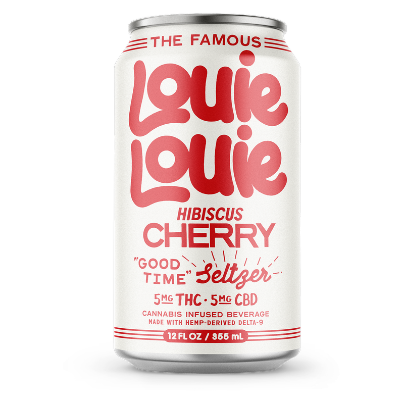 Louie Louie 5mg THC 5mg CBD Hibiscus Cherry Seltzer 4pk 12oz Can