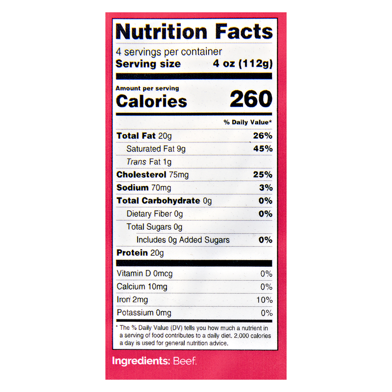 Frozen Grass Fed Ground Beef 85% Lean 15% Fat - 16oz