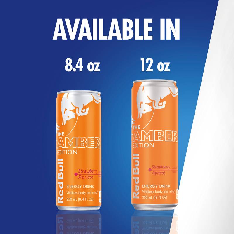 Red Bull Energy Drink The Amber Edition Strawberry Apricot 24pk 12oz Can