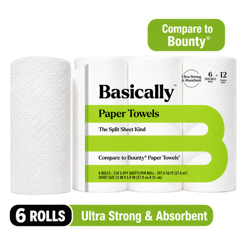Basically 6ct DOUBLE Roll Paper Towels