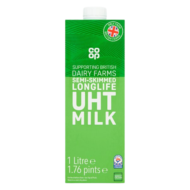 Co-op Semi Skimmed UHT Milk, 1L
