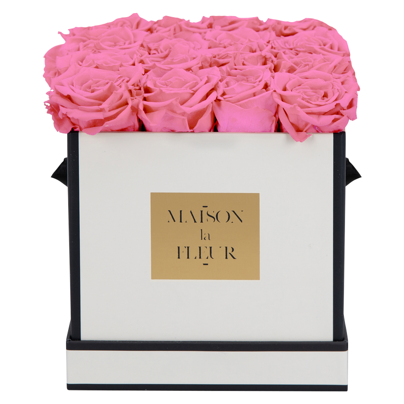 Maison La Fleur Square Classic Pink Roses 9ct