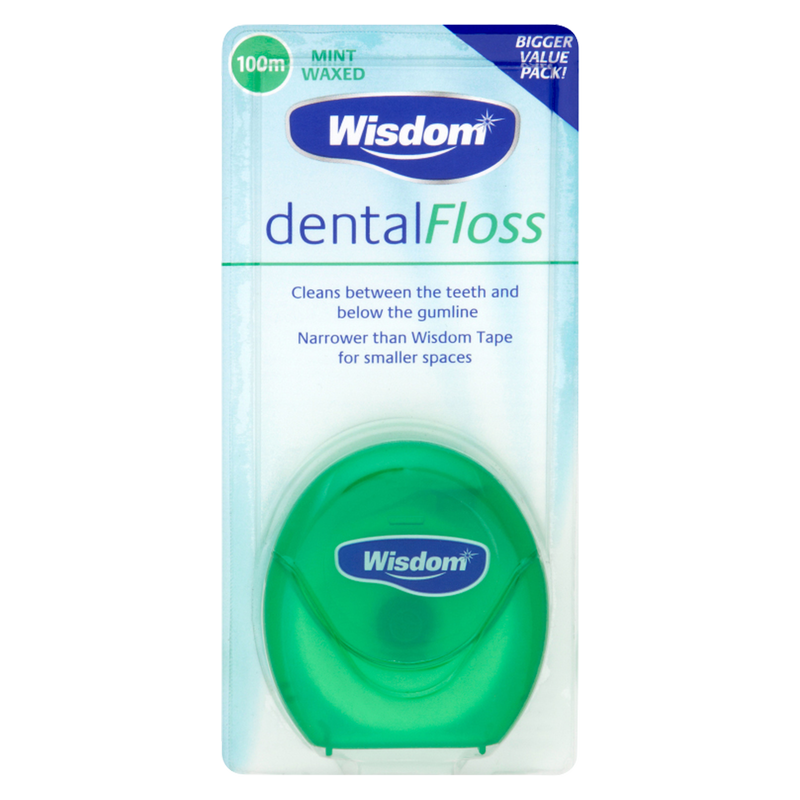 Wisdom Dental Floss Mint Waxed 100m, 1pcs