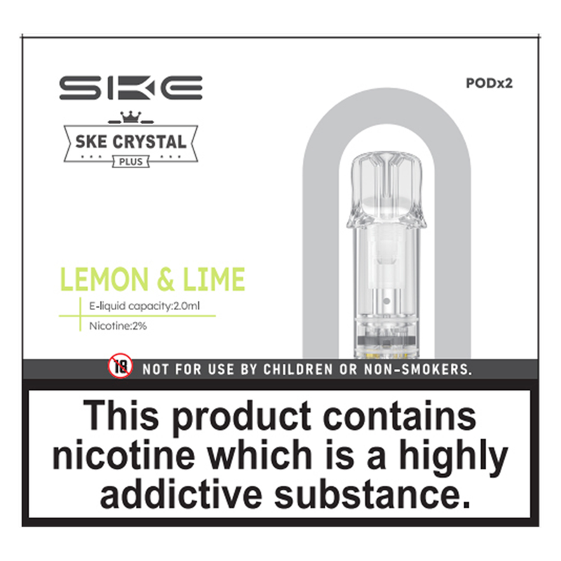 SKE Crystal Plus Lemon & Lime Pods, 2 x 2ml