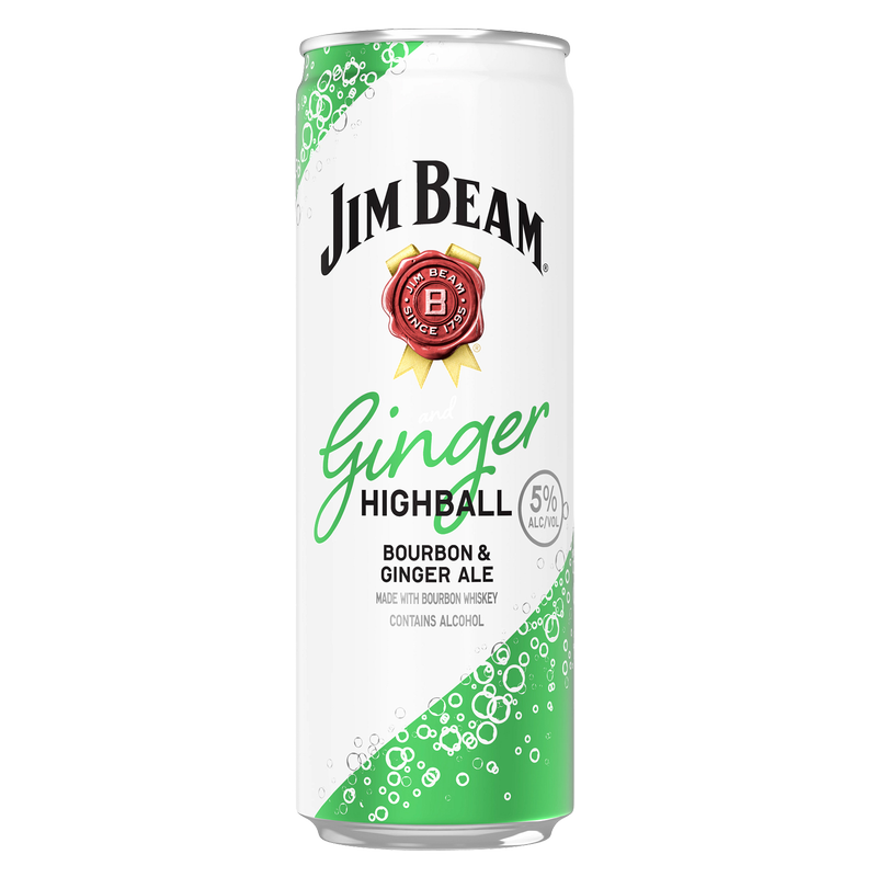 Jim Beam & Ginger Ale Highball 4pk 12oz Can 5% ABV