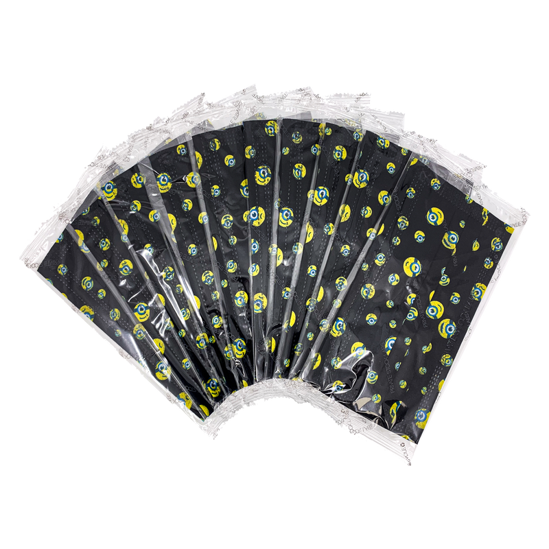 Petite 4-Ply Protective Mask - Minions Series - Black (Pack of 10)