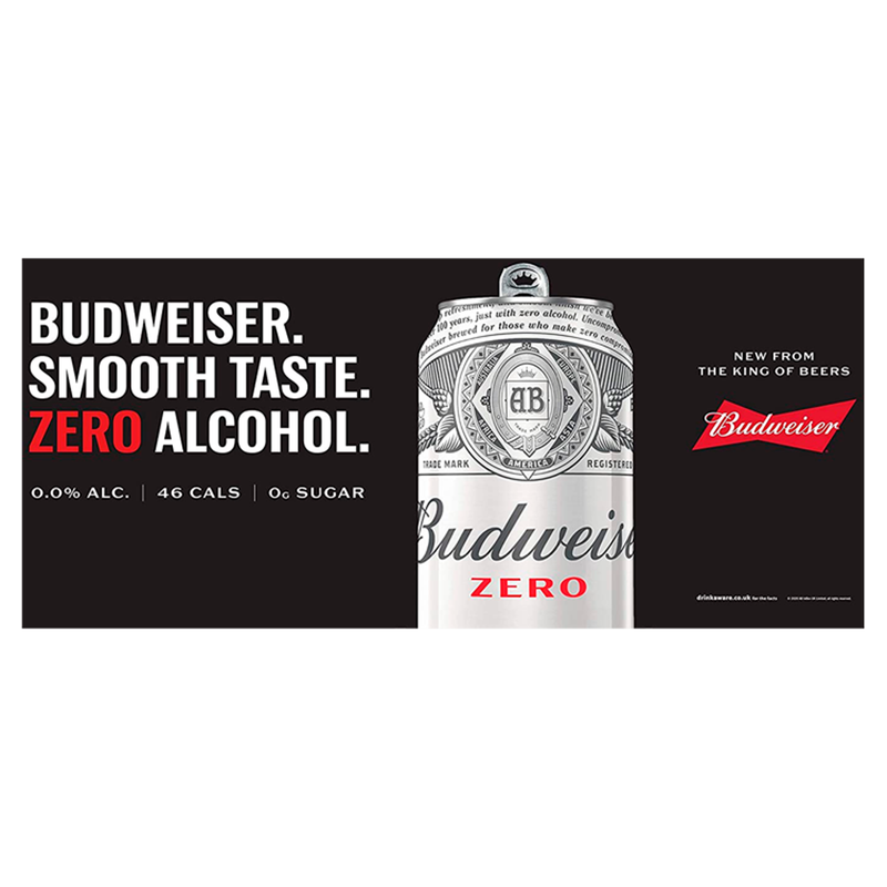 Budweiser Alcohol Free Lager Beer, 4 x 330ml