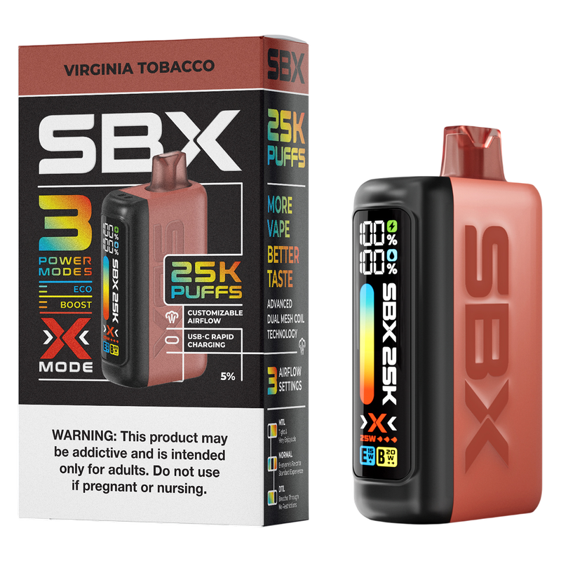 SBX Georgia Peach Disposable Vape 25,000 Puffs - Delivered In As