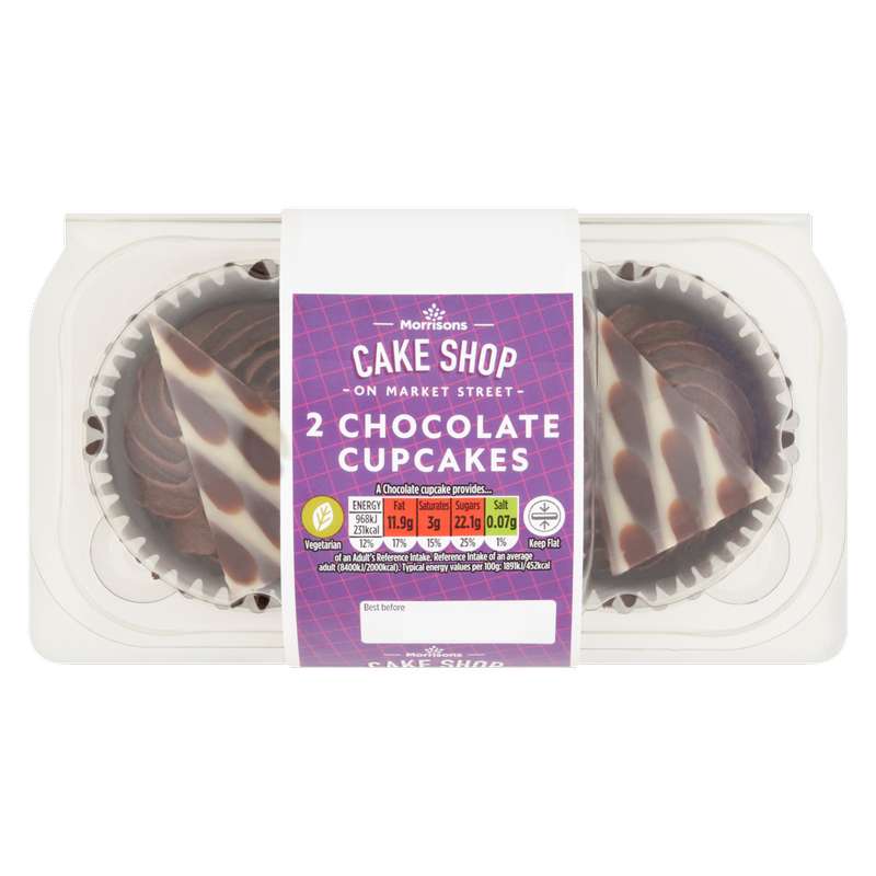 Morrisons Chocolate Cupcakes, 2pcs