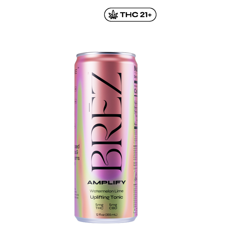 BREZ 5mg THC Amplify Watermelon Lime Tonic 12oz Can