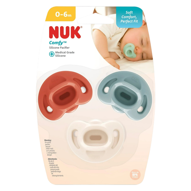 NUK Comfy™ Orthodontic Pacifiers, 0-6M, Neutral, Unisex, 3 Pack