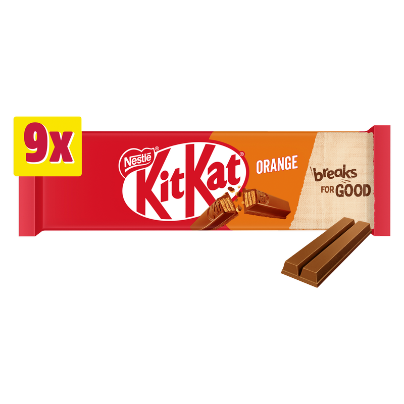 KitKat 2 Finger Orange Chocolate, 9 x 20.7g