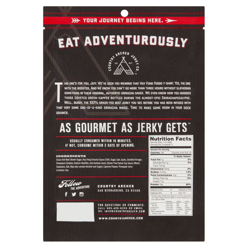 Country Archer Sriracha Beef Jerky 3oz