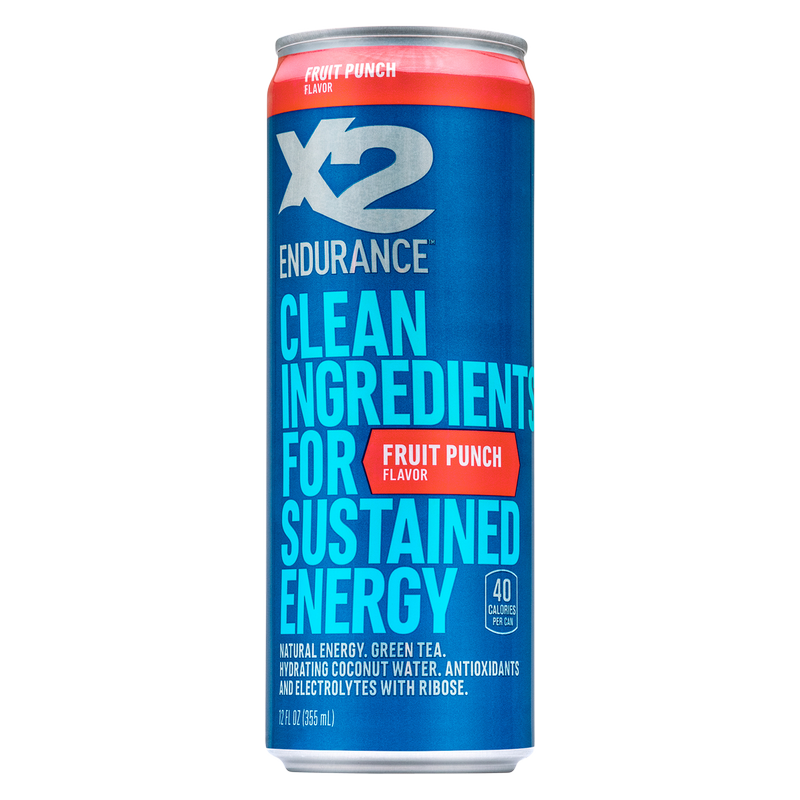 X2 Fruit Punch Clean Energy Drink 12oz