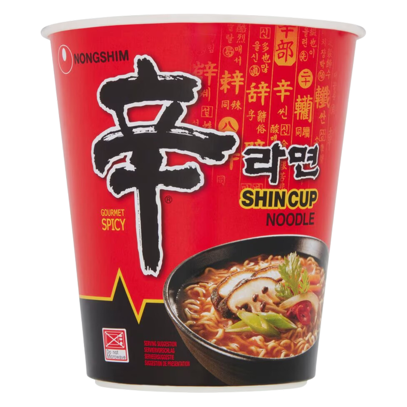 Nongshim Nong Shim Spicy Shin Cup Noodle Soup, 68g