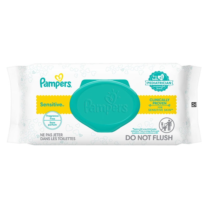 Pampers Sensitive Fragrance Free Baby Wipes 1X Pop-Top 56ct