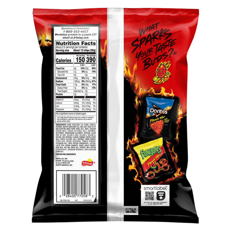 Doritos Flavored Tortilla Chips Flamin Hot Nacho 2.625oz