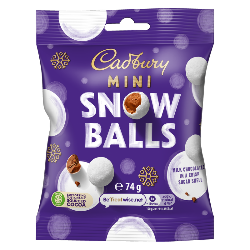 Cadbury Mini Snowballs, 74g