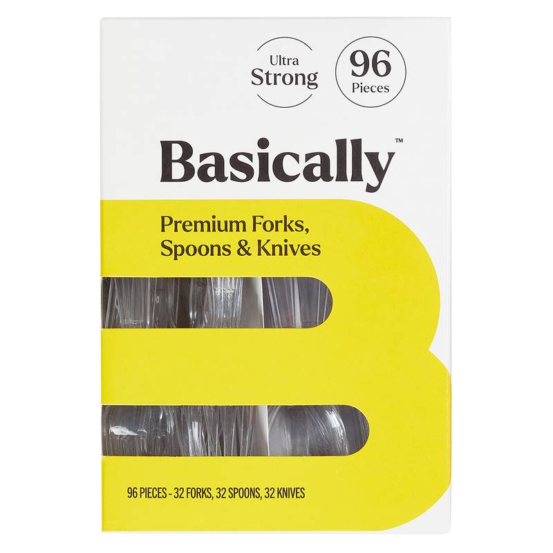 Basically Premium Forks, Spoons, and Knives 96ct