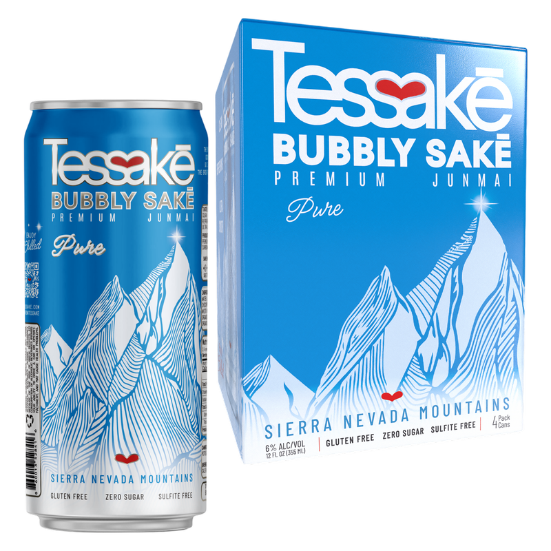 Tessake Sparkling Sake 4pk 12oz Can 6% ABV