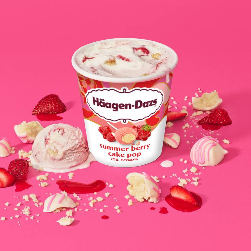 Haagen-Dazs Summer Berries & Cream Waffle Ice Cream 14oz
