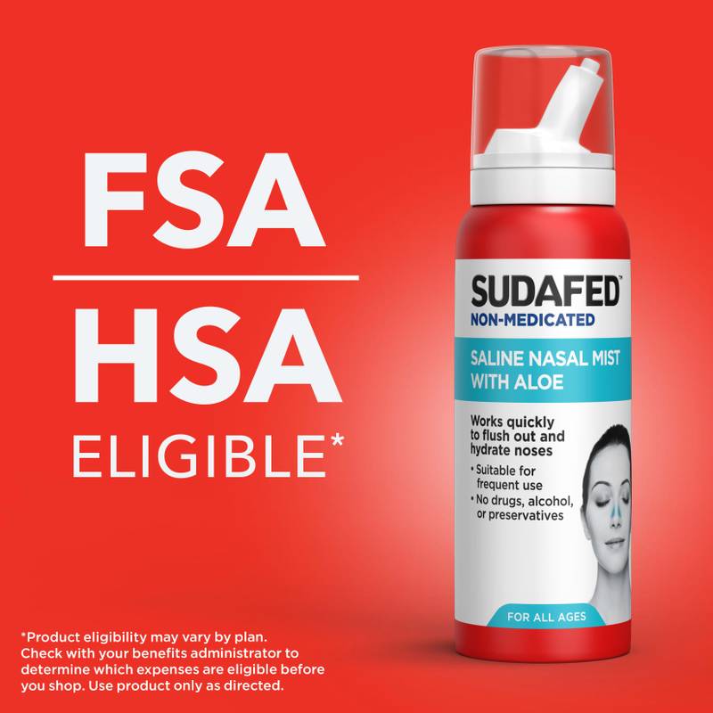 Sudafed Non-Medicated Saline Nasal Mist with Aloe, 3 Fl. Oz