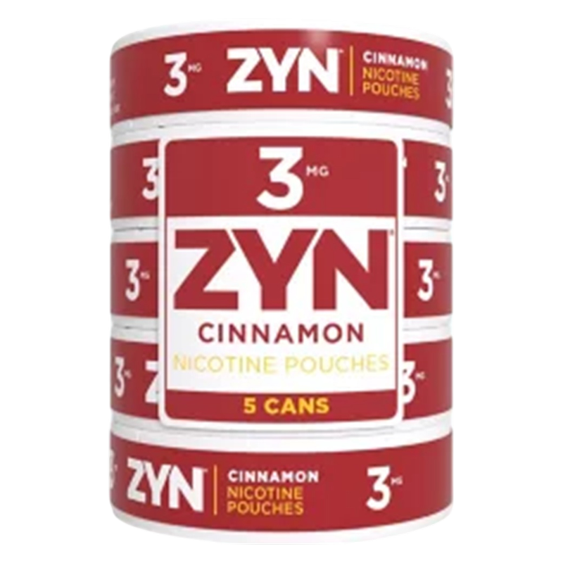 5 Pack ZYN Nicotine Pouches Cinnamon 3mg Tin