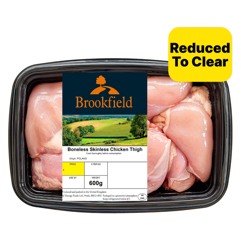 Reduced - Brookfield Farm Boneless & Skinless Chicken Thighs, 600g