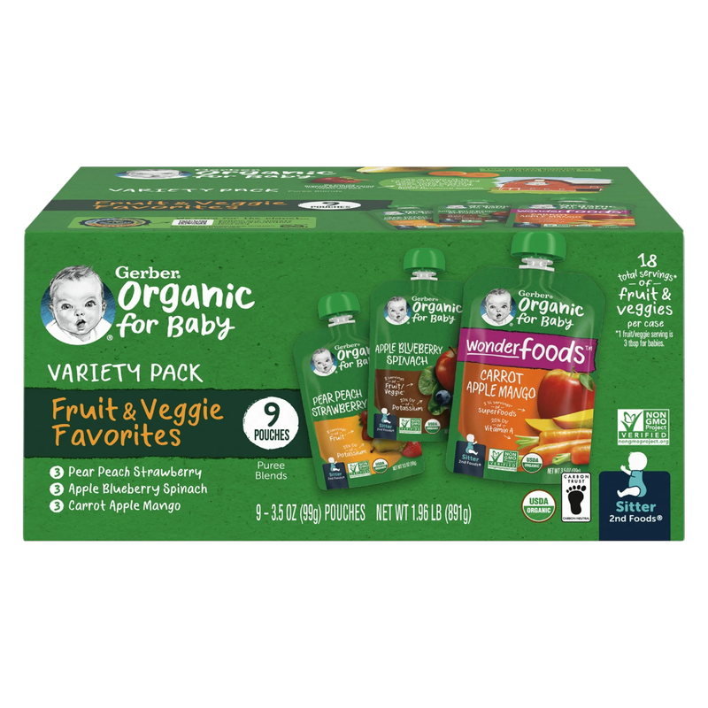 Gerber Organic Fruit Pouch Value Pack 