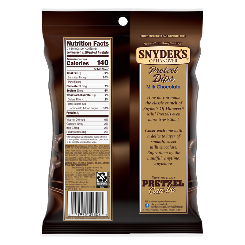 Snyder's Milk Chocolate Pretzel Dips 5oz