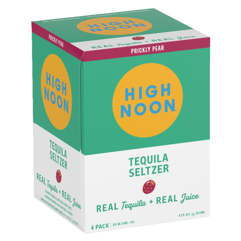 High Noon Prickly Pear Tequila Seltzer 4pk 12oz Cans