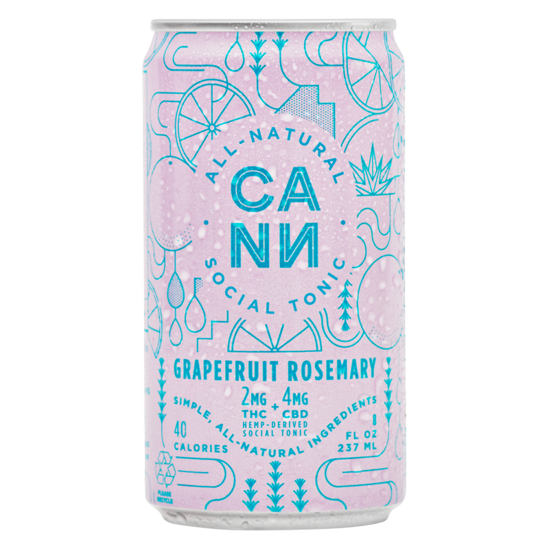 Cann Grapefruit Rosemary 2mg THC 4mg CBD Seltzer 6pk 8oz Can