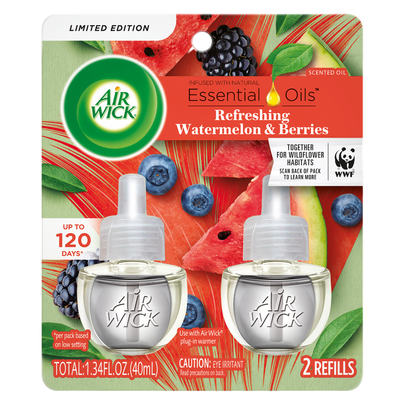 Air Wick Essential Oils Watermelon & Berries Scented Oil Twin Refill .67oz