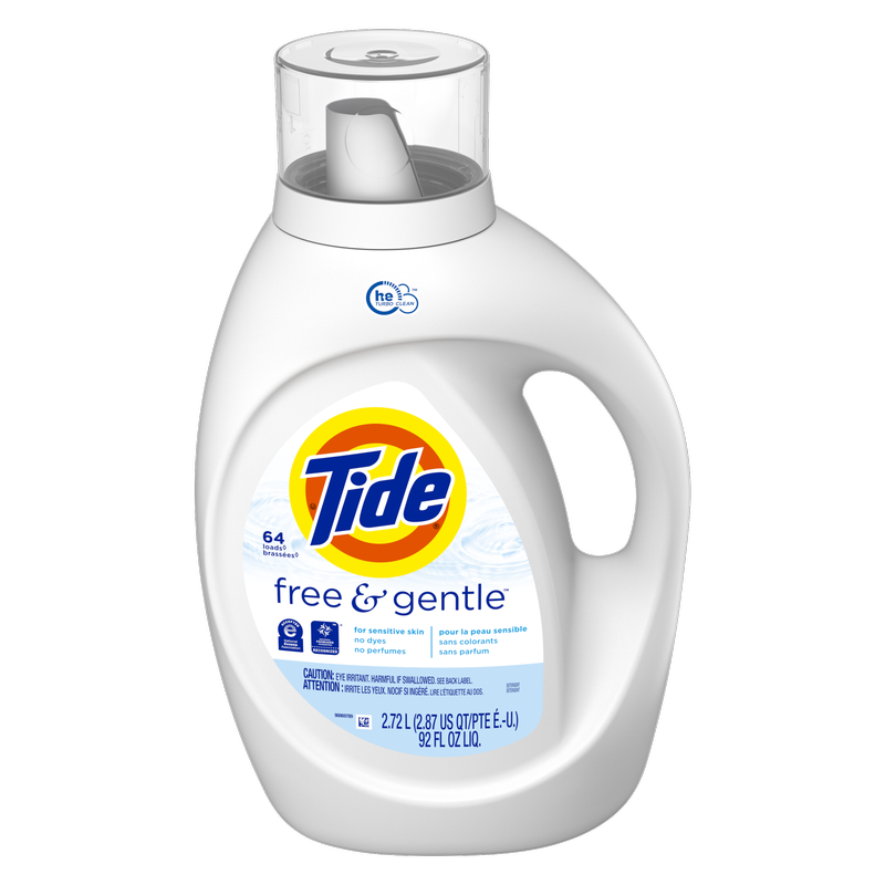 Tide Free & Gentle Liquid Laundry Detergent HE Compatible 92oz