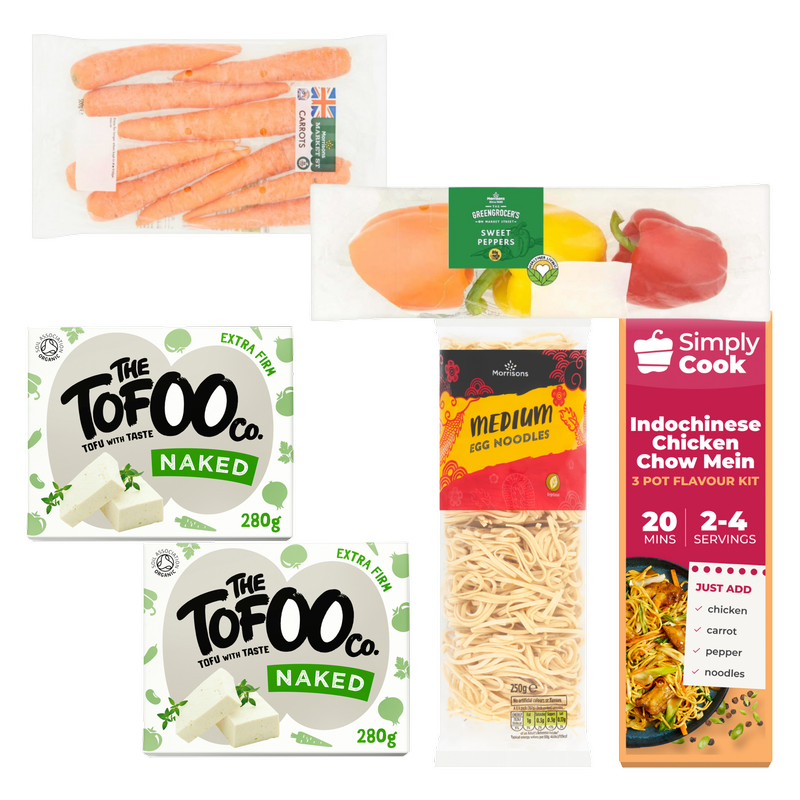 Vegie Indochinese Chicken Chow Mein, Serves 4