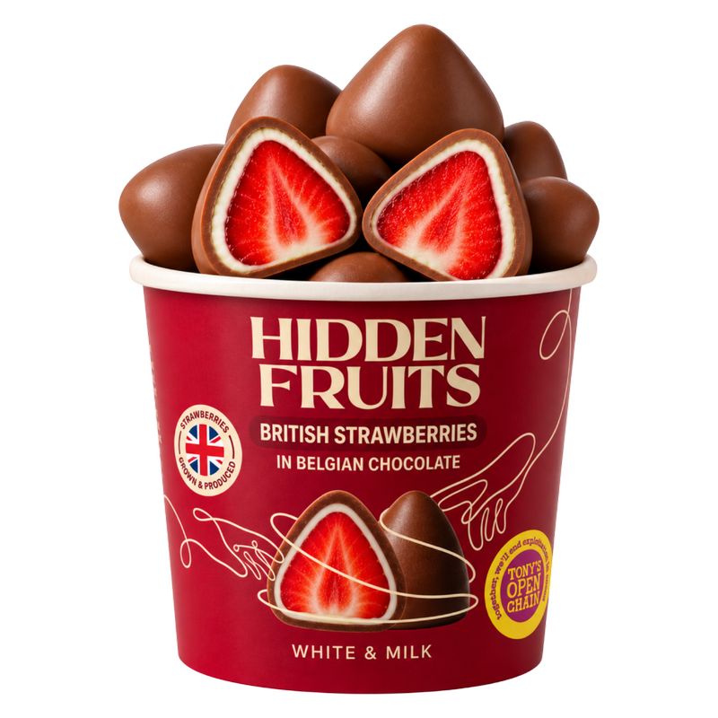Hidden Fruits White & Milk Belgian Chocolate Coated Strawberries, 150g
