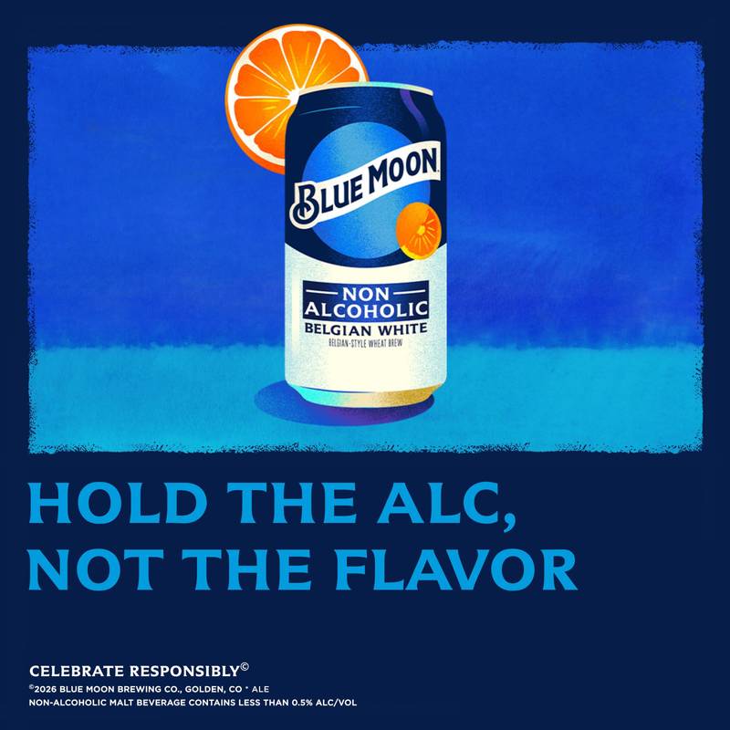 Blue Moon Non-Alcoholic Belgian White 6pk 12oz Can 0.45% ABV