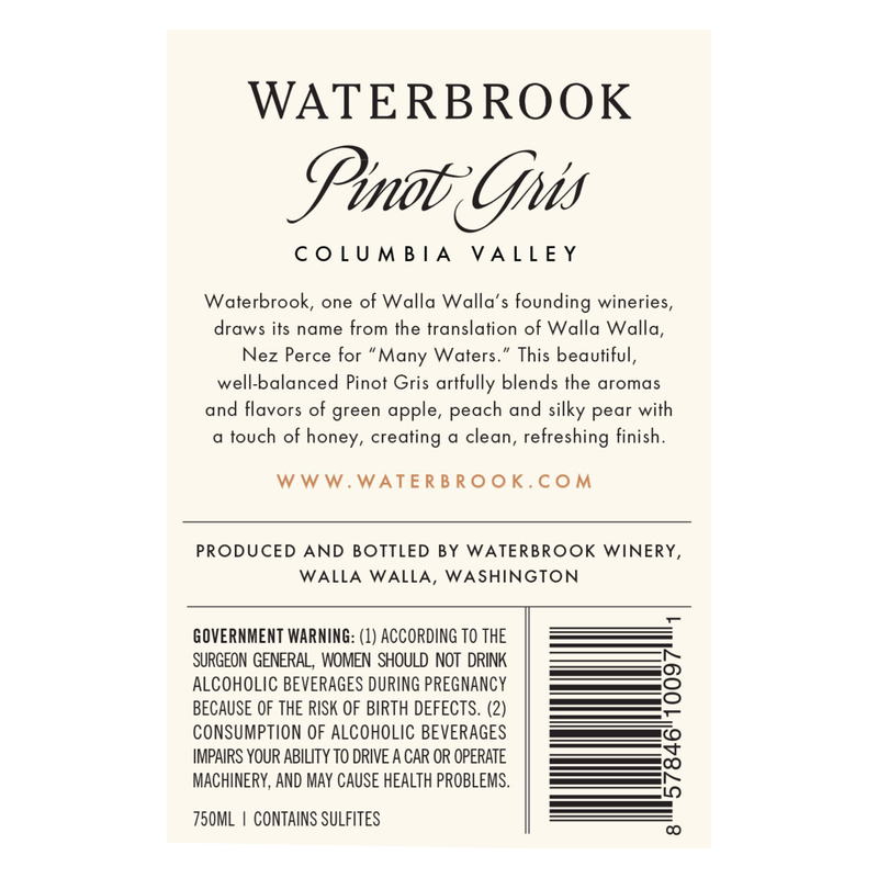 Waterbrook Pinot Gris 750ml