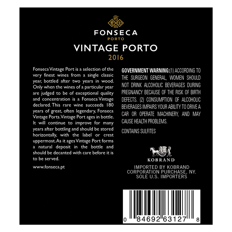 Fonseca Vintage Port 2016 750ml