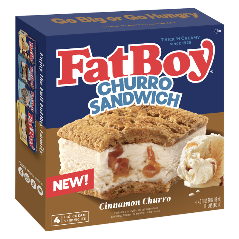 FatBoy Churro Ice Cream Sandwhich 4ct